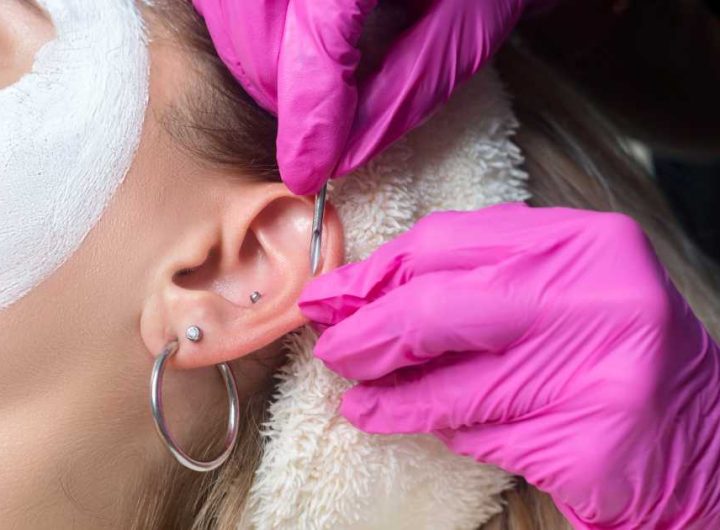 classy double ear piercing
