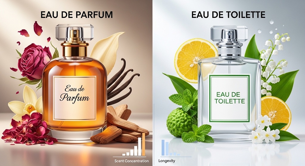 EDP vs EDT fragrance concentration comparison chart
