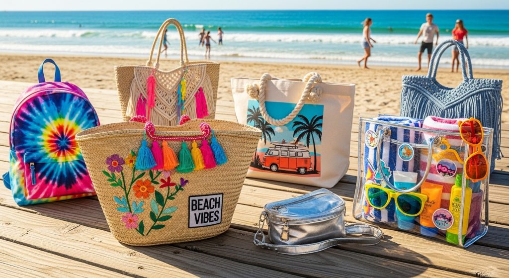 lightweight mesh beach bag for teenage girls 2026 trend