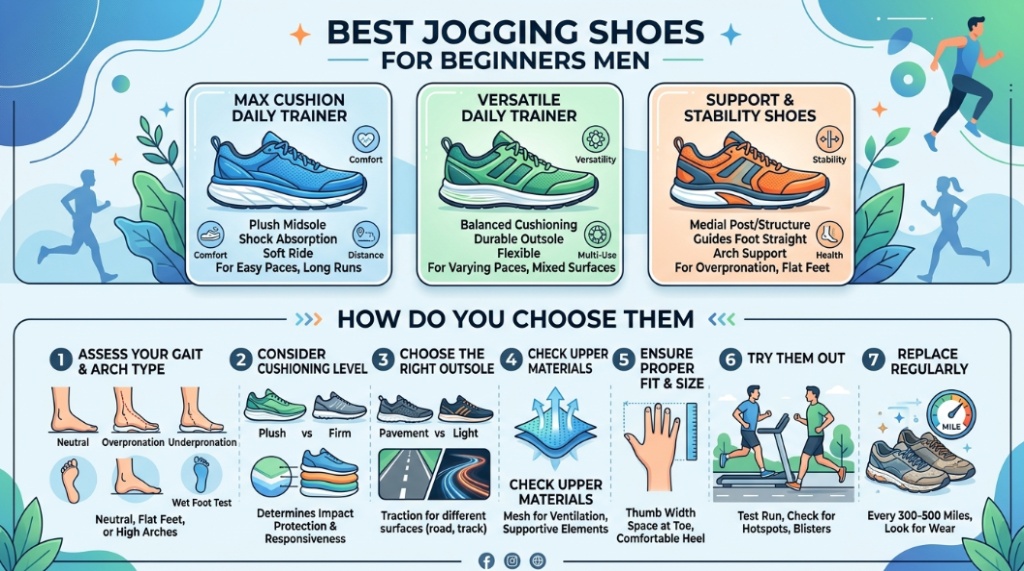 best jogging shoes for beginners men with cushioned midsoles