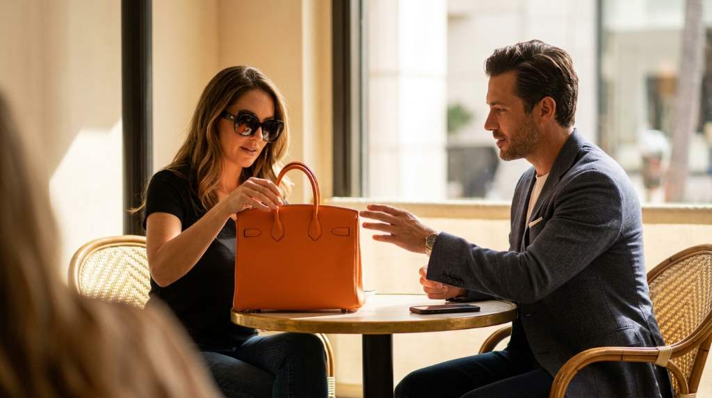 Counterfeit vs authentic luxury handbag comparison in Los Angeles