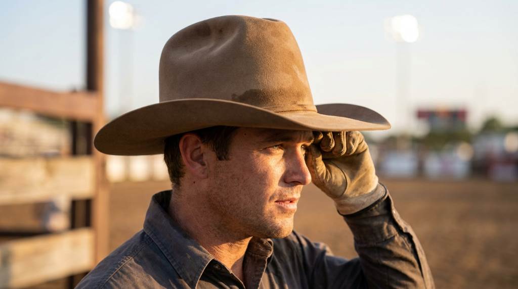 Dallas rodeo fans wearing different cowboy hat shapes