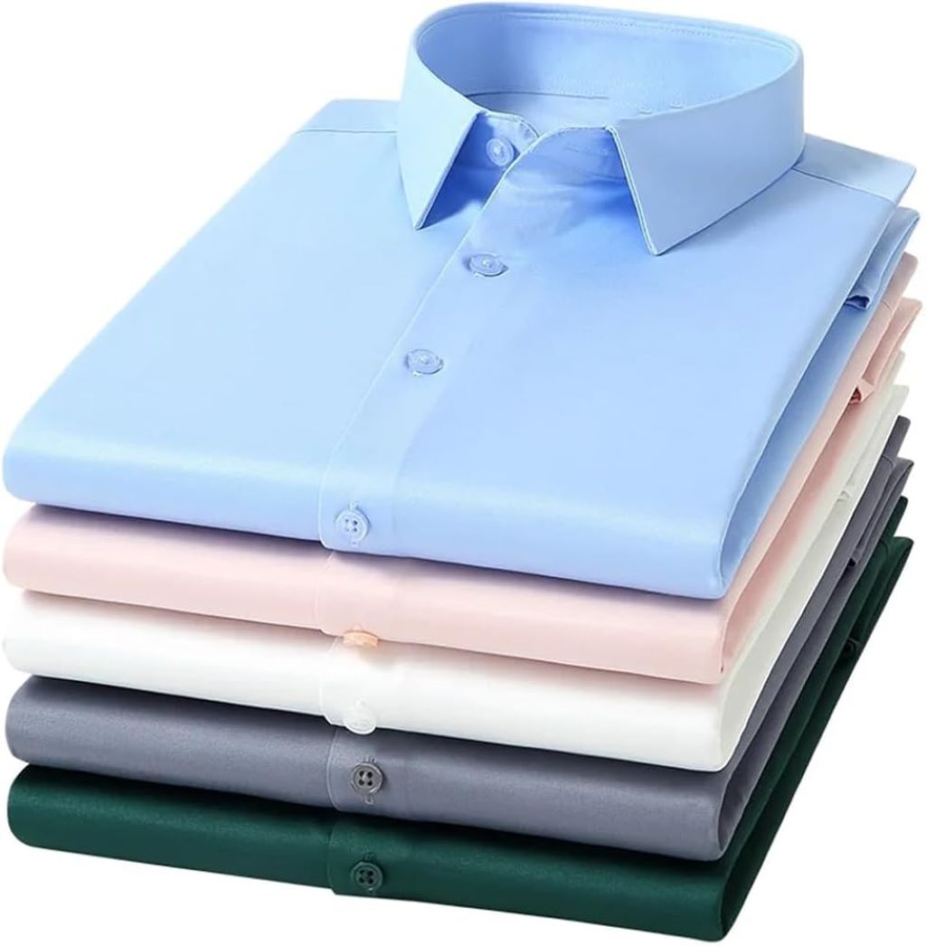 Wrinkle-resistant men's shirt maintaining a crisp look throughout the day