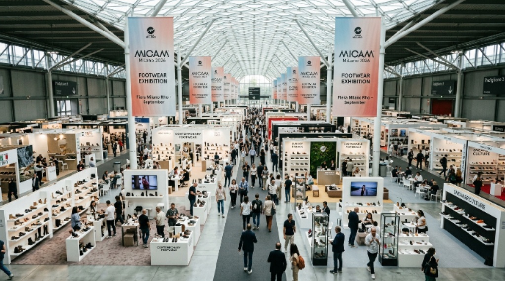 MICAM Milano 2026 footwear exhibition hall at Fiera Milano Rho September