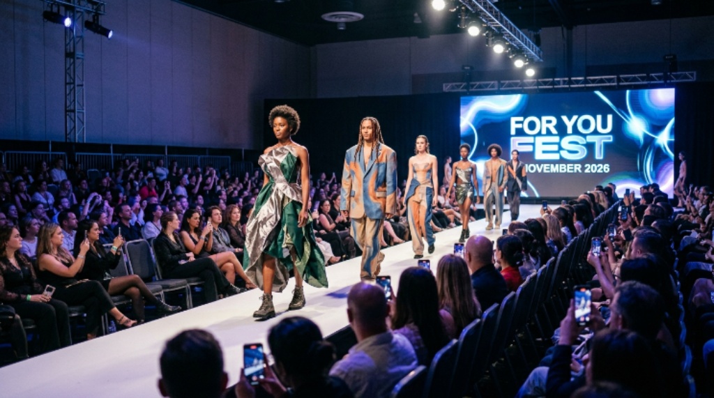 Fashion runway show with models and audience at For You Fest November 2026