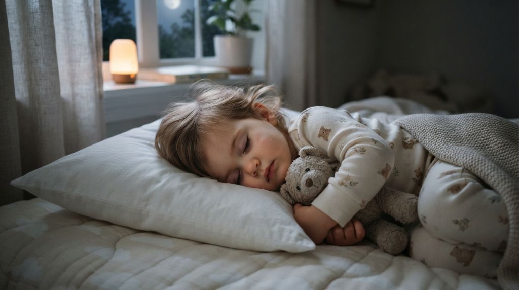 Toddler sleeping comfortably in temperature-appropriate clothing